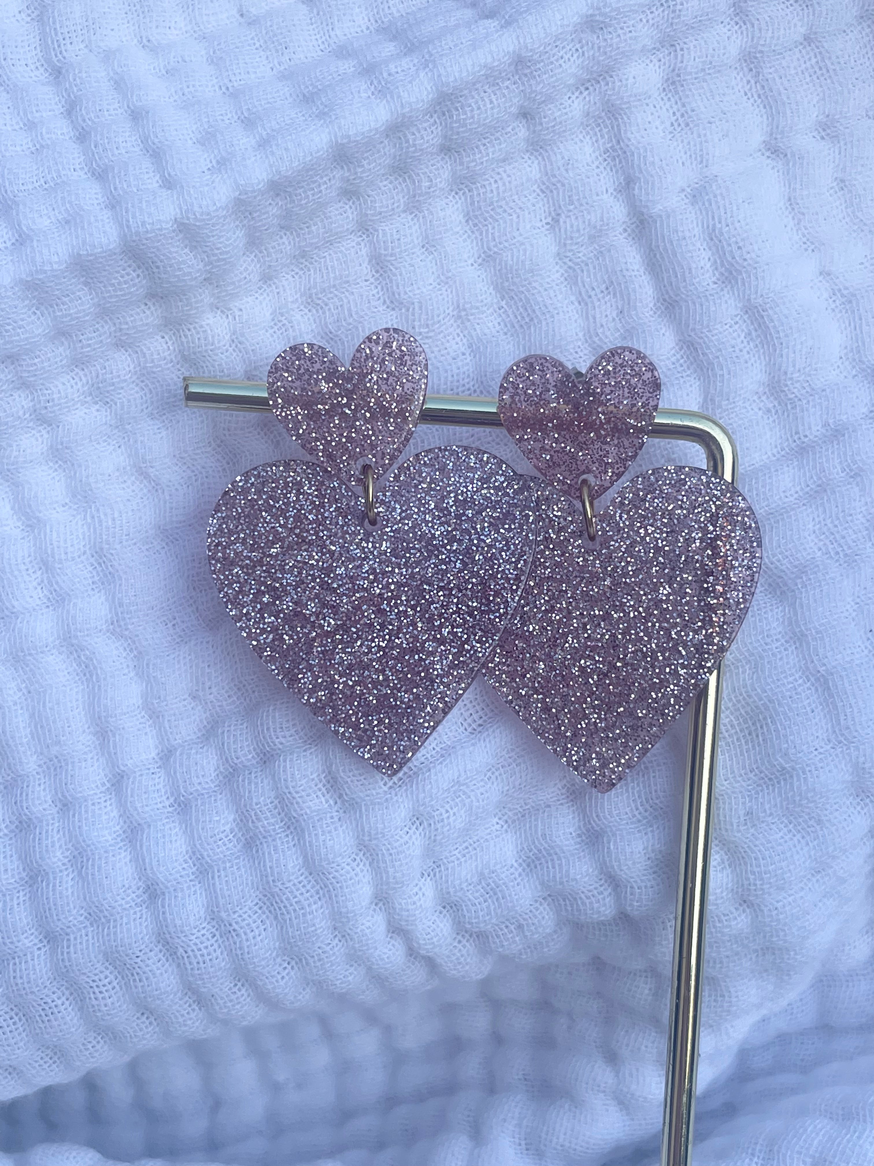 Boucles d'oreilles Cœur pailleté